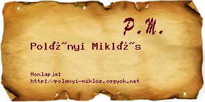 Polányi Miklós névjegykártya
